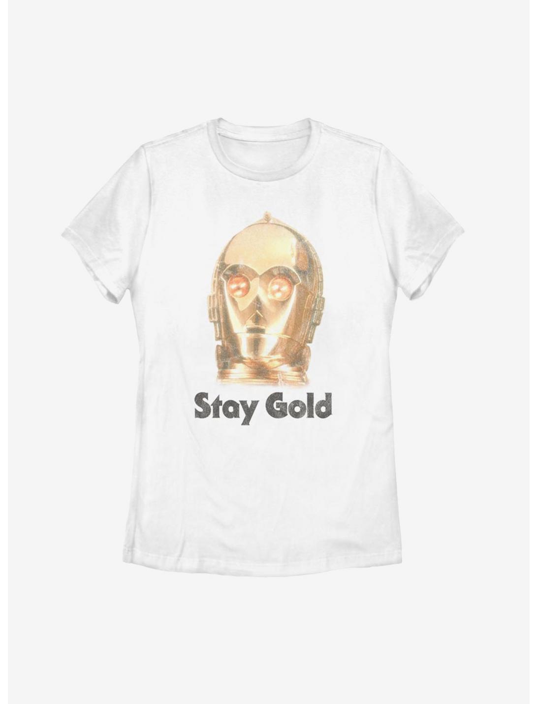 Star Wars Episode IX The Rise Of Skywalker Stay Gold Womens T-Shirt, WHITE, hi-res