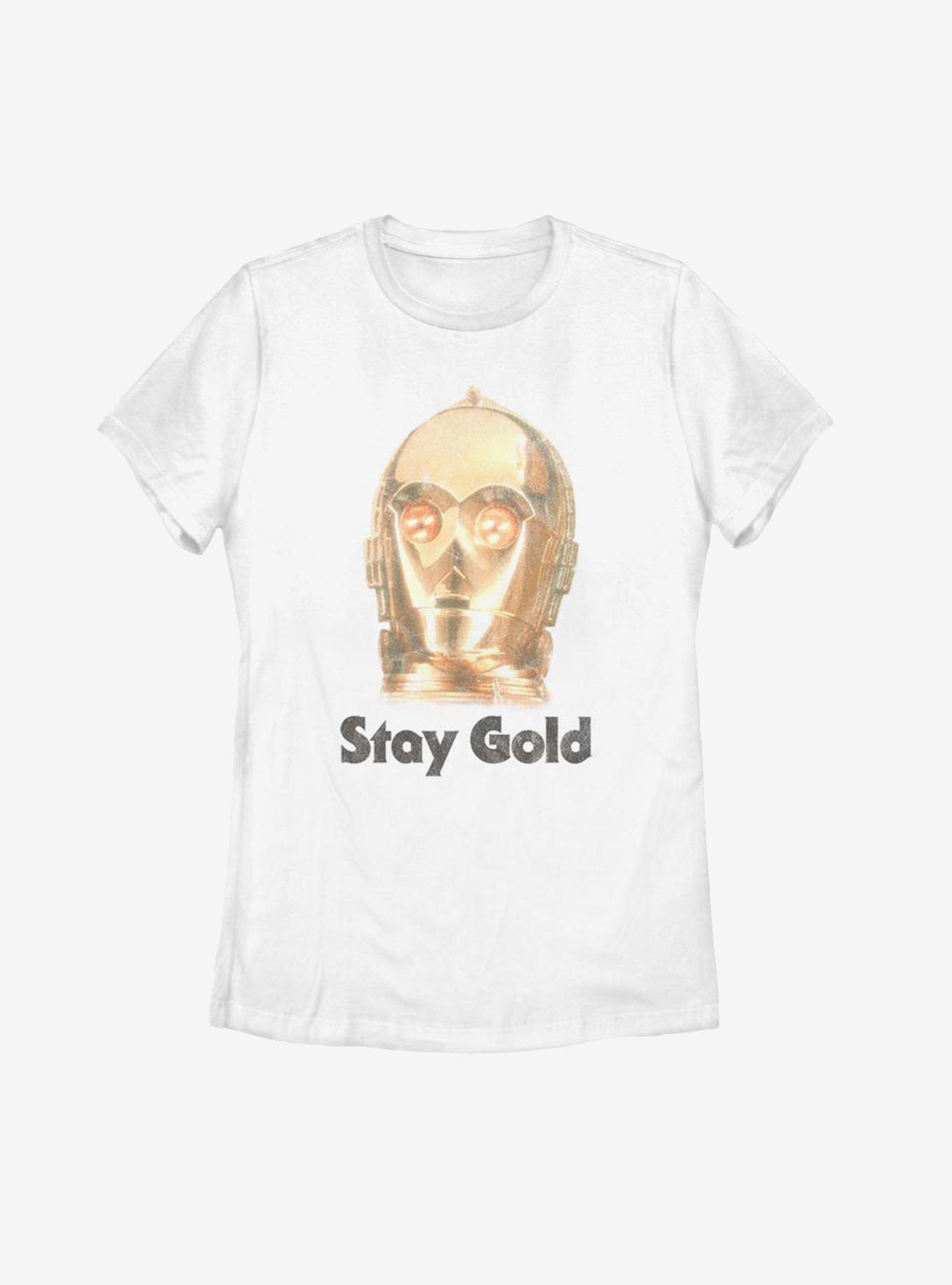 Star Wars Episode IX The Rise Of Skywalker Stay Gold Womens T-Shirt, WHITE, hi-res