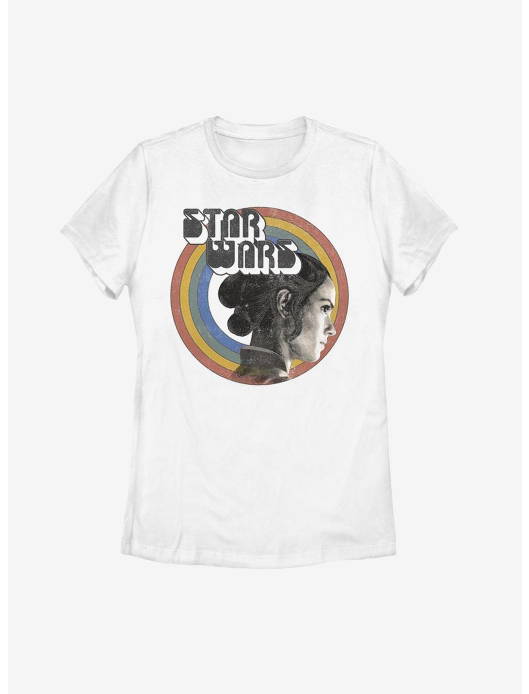 Star Wars Episode IX The Rise Of Skywalker Vintage Rey Rainbow Womens T-Shirt, WHITE, hi-res