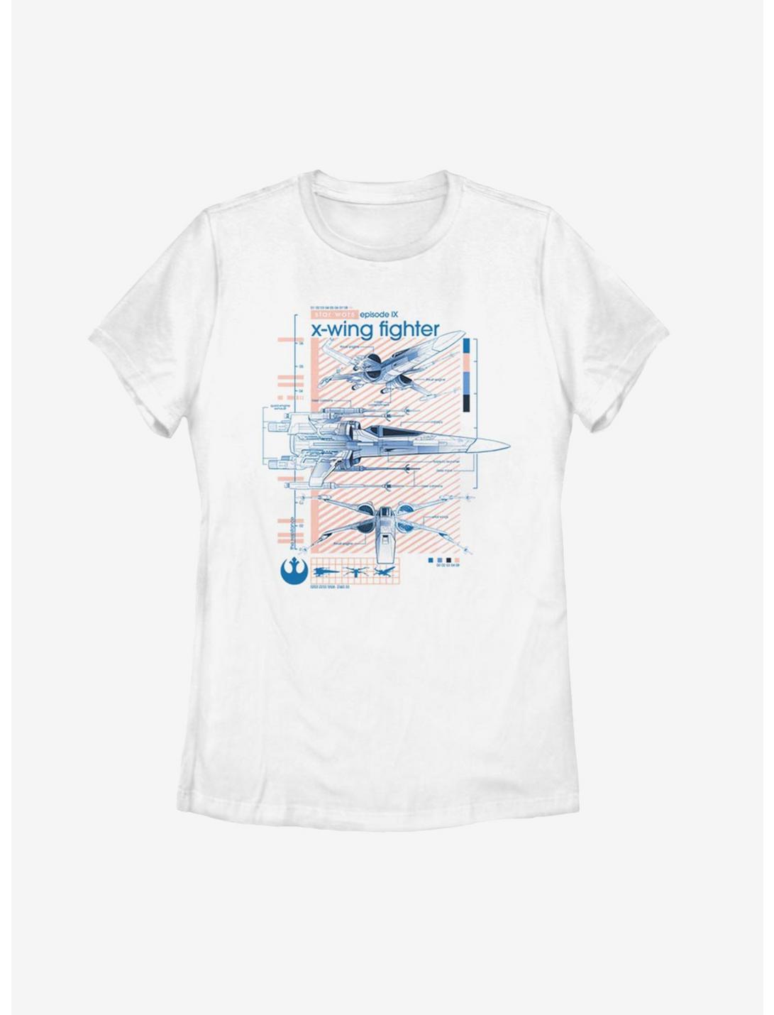 Star Wars Episode IX The Rise Of Skywalker X-Wing Fighters Ninety Womens T-Shirt, WHITE, hi-res