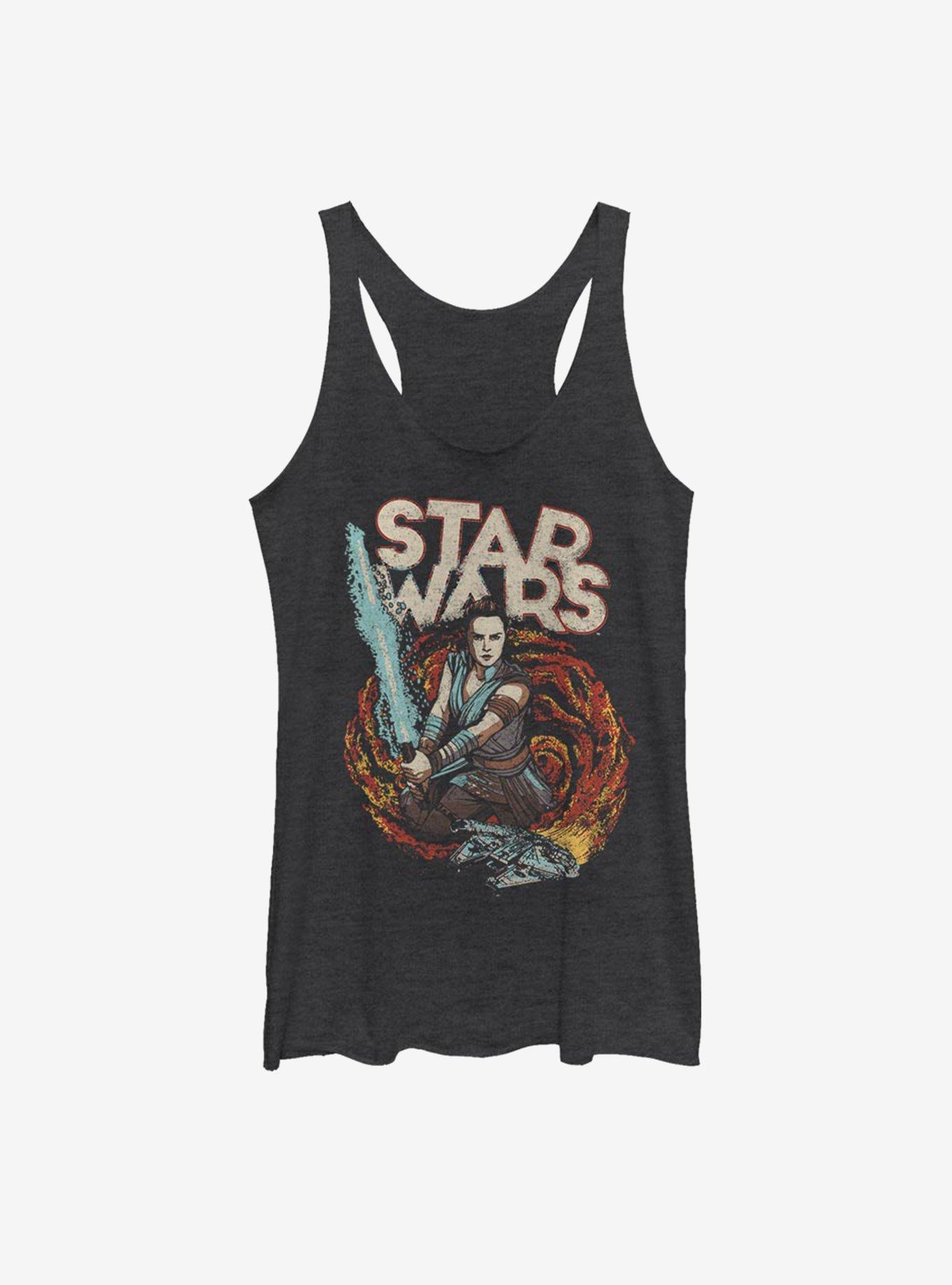 Star Wars Episode IX The Rise Of Skywalker Comic Art Womens Tank Top, BLK HTR, hi-res