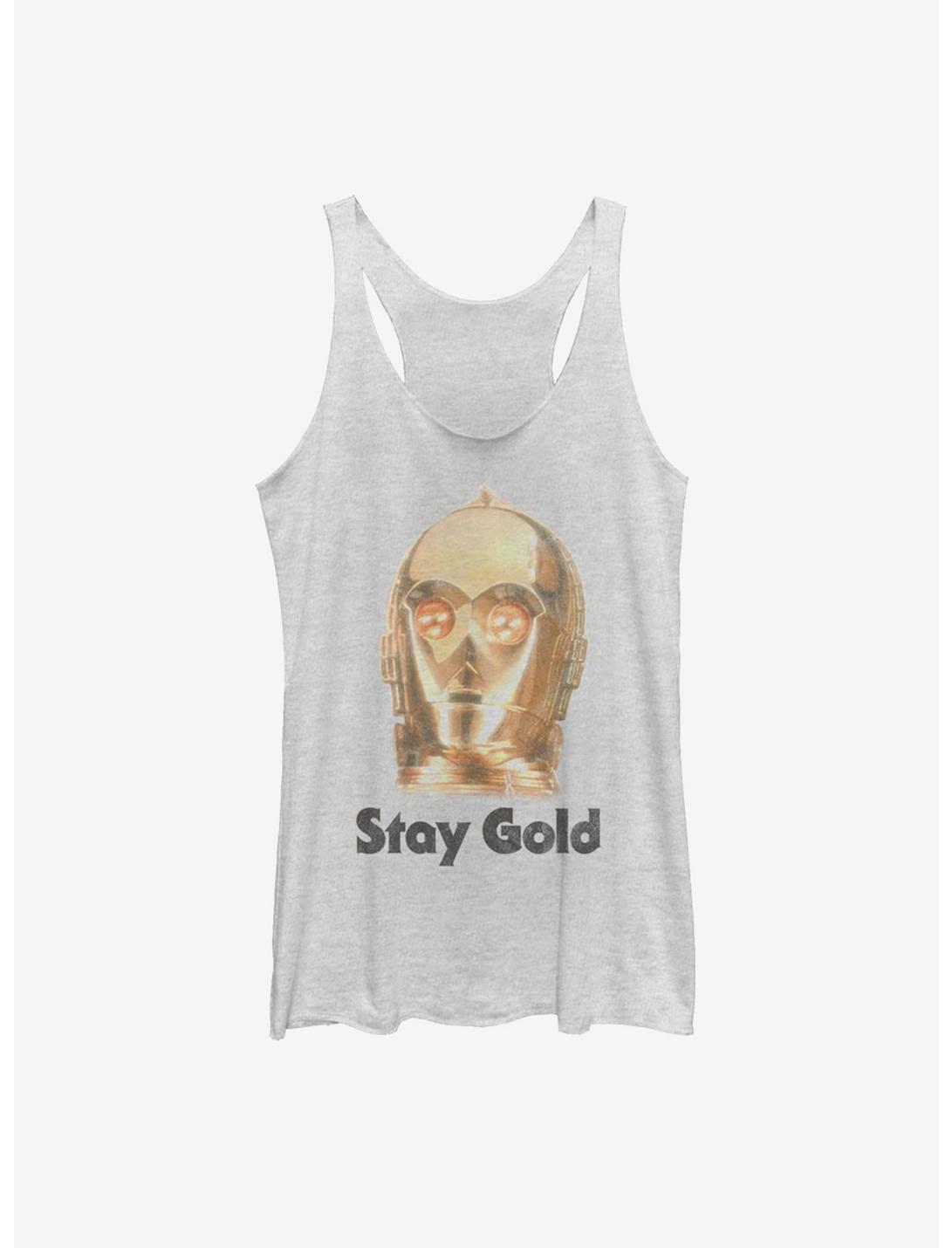 Star Wars Episode IX The Rise Of Skywalker Stay Gold Womens Tank Top, WHITE HTR, hi-res