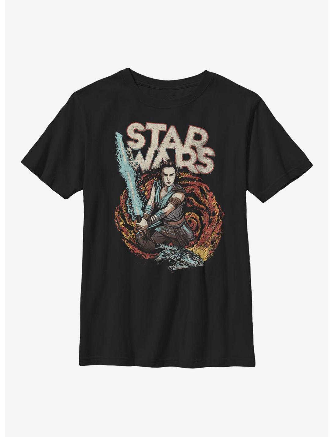 Star Wars Episode IX The Rise Of Skywalker Comic Art Youth T-Shirt, BLACK, hi-res