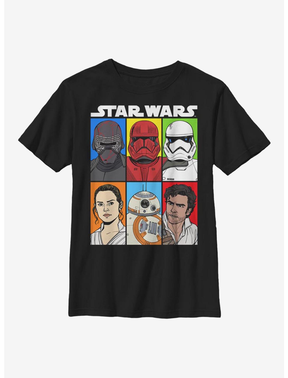 Star Wars Episode IX The Rise Of Skywalker Friends And Foes Youth T-Shirt, BLACK, hi-res