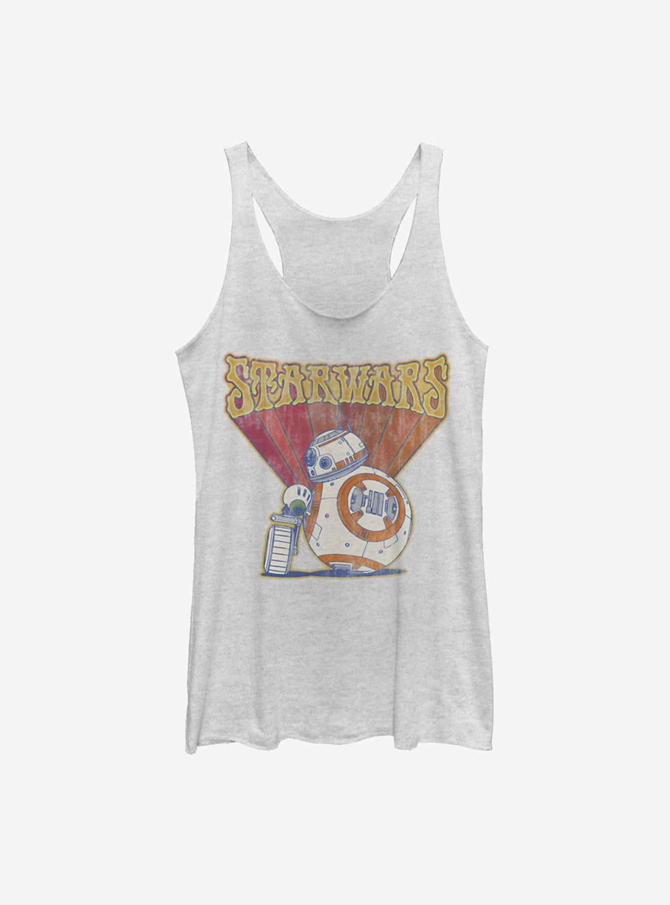 Star Wars Episode IX The Rise Of Skywalker BB8 Retro Womens Tank Top, WHITE HTR, hi-res