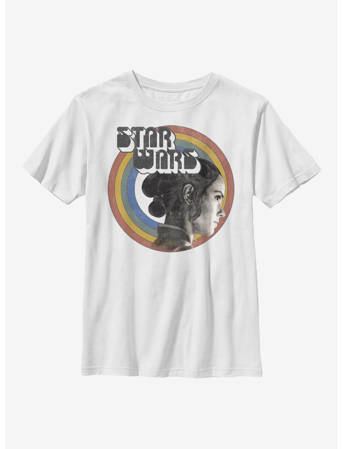 Star Wars Episode IX The Rise Of Skywalker Vintage Rey Rainbow Youth T-Shirt, WHITE, hi-res
