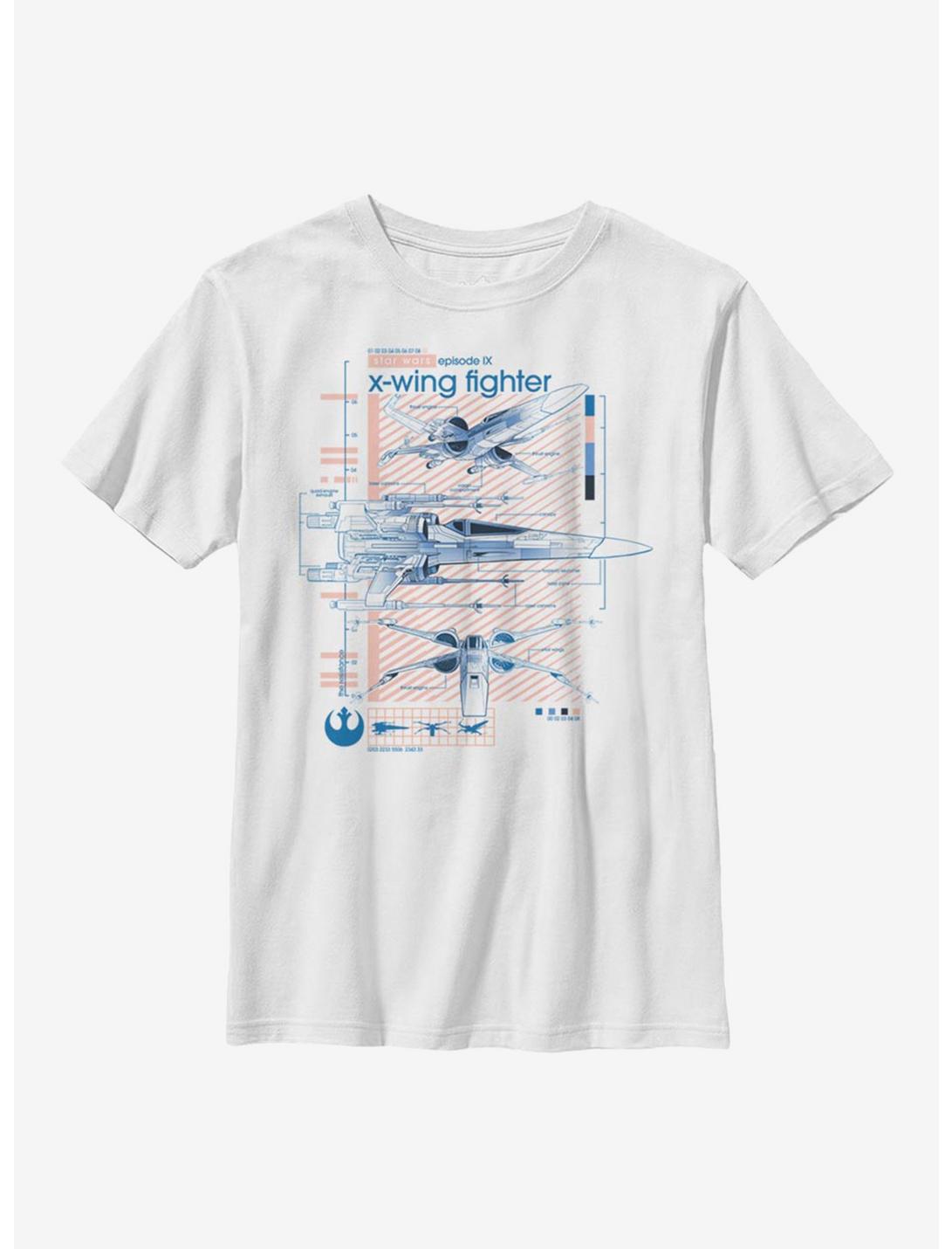 Star Wars Episode IX The Rise Of Skywalker X-Wing Fighters Ninety Youth T-Shirt, WHITE, hi-res