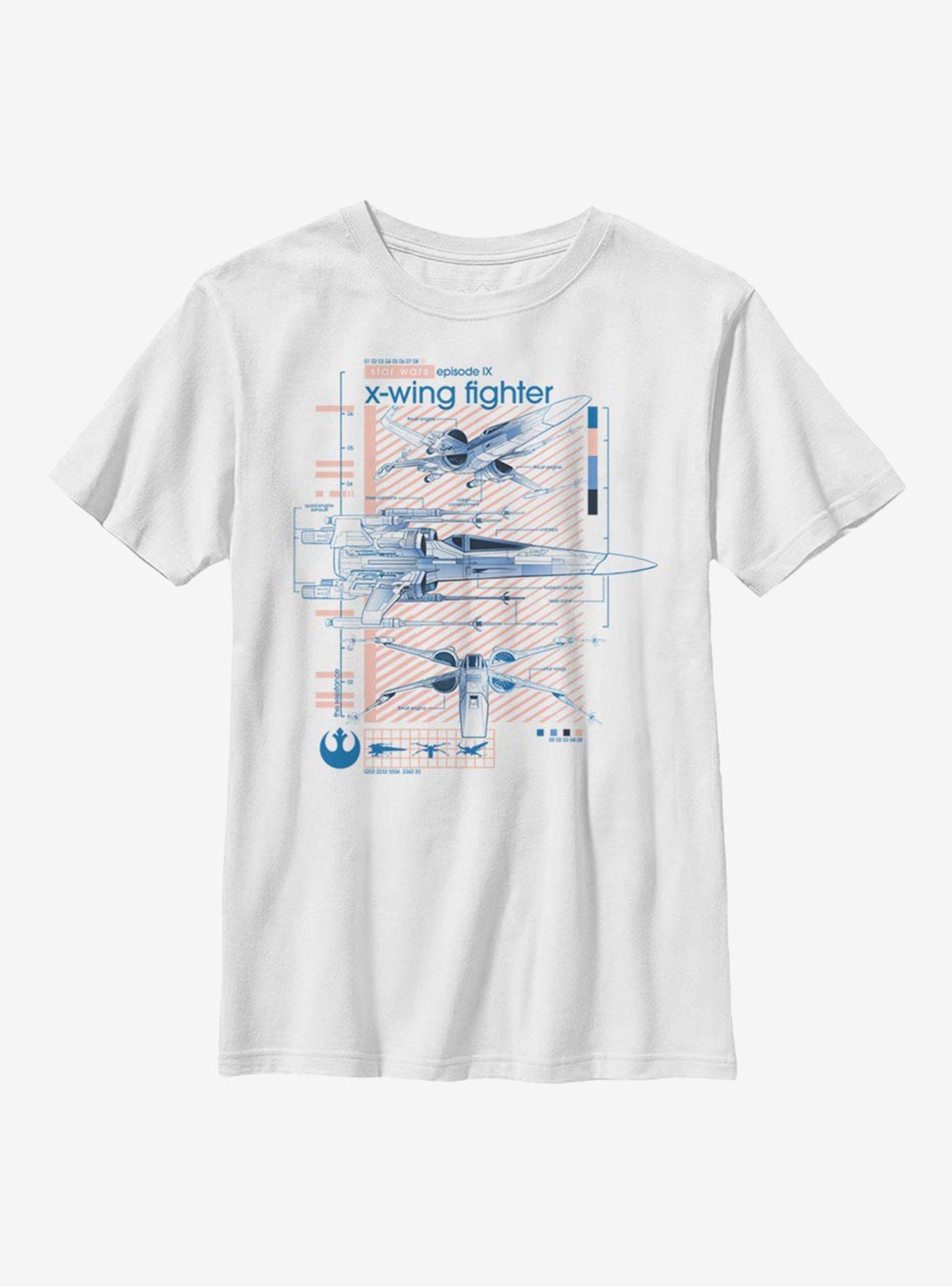 Star Wars Episode IX The Rise Of Skywalker X-Wing Fighters Ninety Youth T-Shirt, WHITE, hi-res