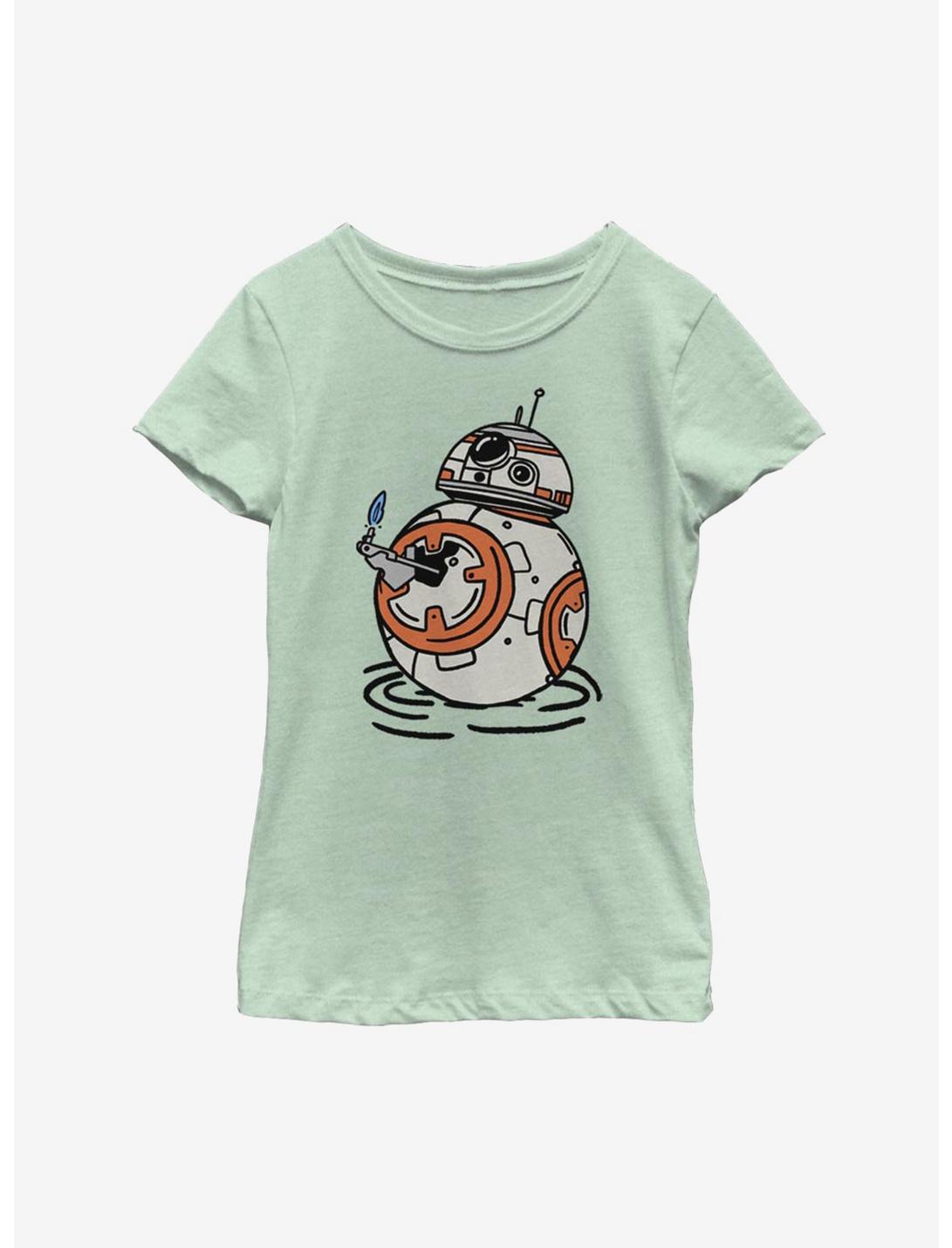 Star Wars Episode IX The Rise Of Skywalker BB Doodles Youth Girls T-Shirt, MINT, hi-res