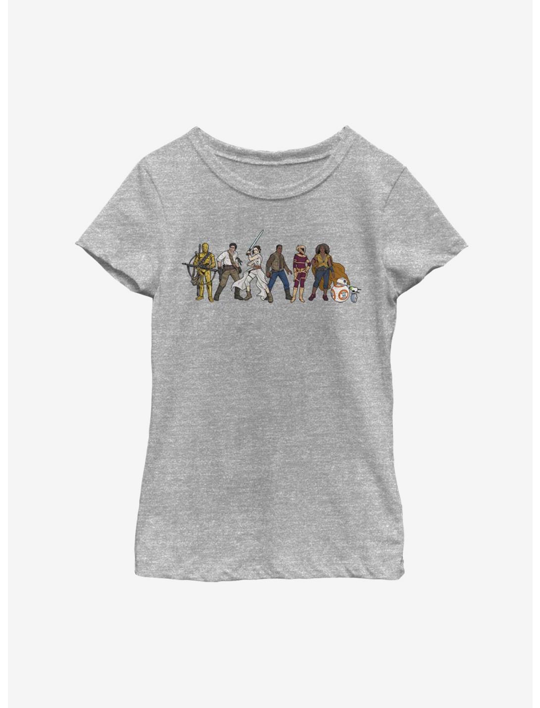 Star Wars Episode IX The Rise Of Skywalker Resistance Lineup Youth Girls T-Shirt, ATH HTR, hi-res