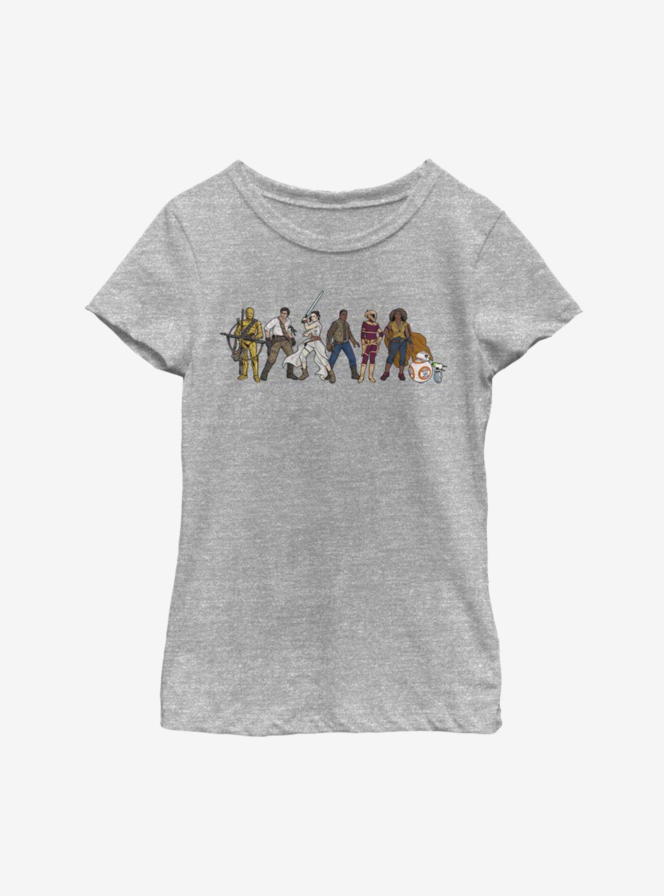 Star Wars Episode IX The Rise Of Skywalker Resistance Lineup Youth Girls T-Shirt, , hi-res