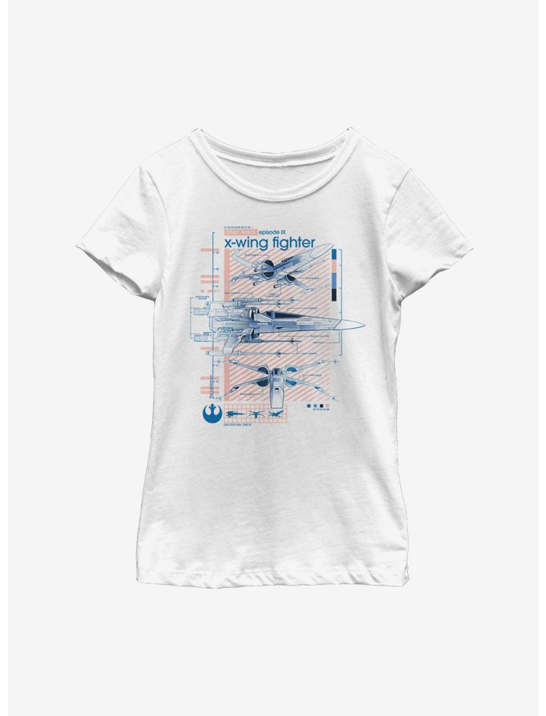 Star Wars Episode IX The Rise Of Skywalker X-Wing Fighters Ninety Youth Girls T-Shirt, WHITE, hi-res