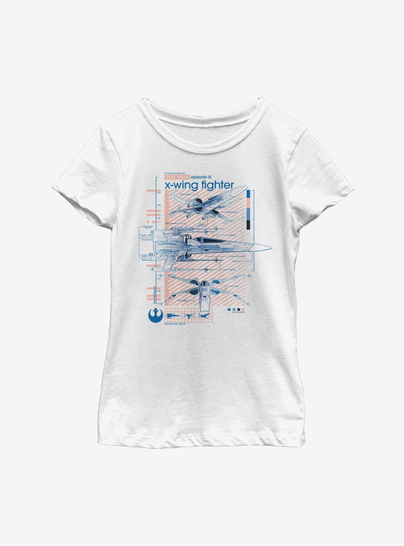 Star Wars Episode IX The Rise Of Skywalker X-Wing Fighters Ninety Youth Girls T-Shirt, , hi-res