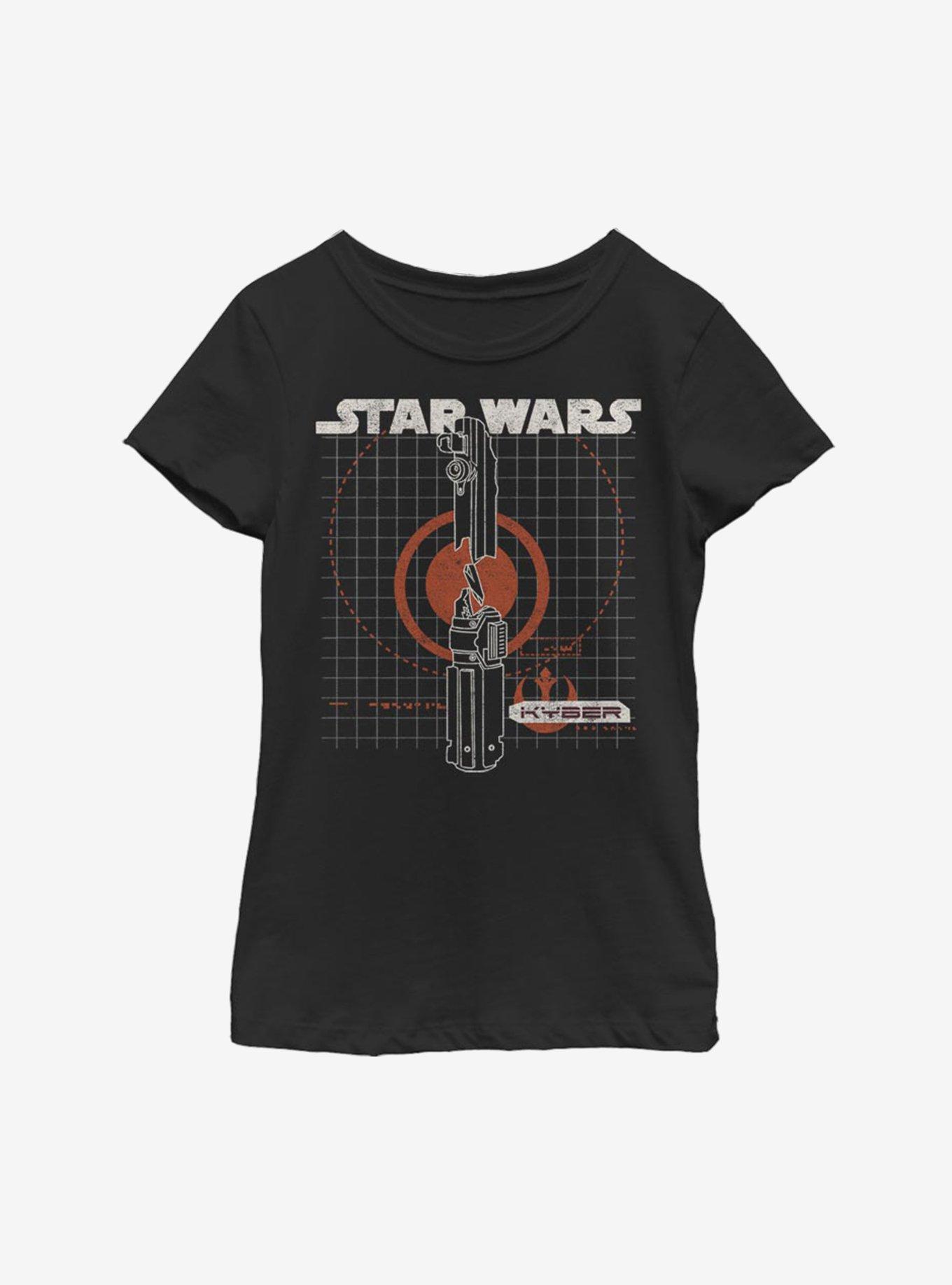 Star Wars Episode IX The Rise Of Skywalker Kyber Crystal Youth Girls T-Shirt, BLACK, hi-res