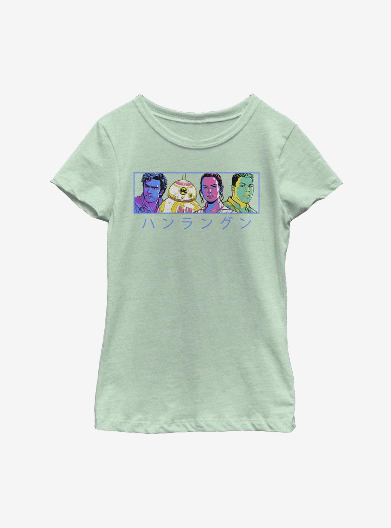 Star Wars Episode IX: The Rise Of Skywalker Line Up Japanese Text Youth Girls T-Shirt, MINT, hi-res