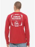 Our Universe Disney Lady and the Tramp Tony's Restaurant Long Sleeve T-Shirt - BoxLunch Exclusive, RED, hi-res