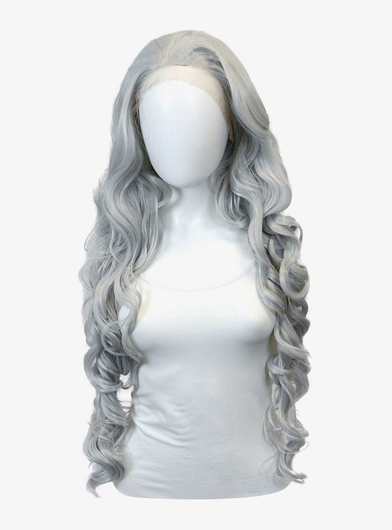 Epic Cosplay Urania Silvery Grey Long Curly Lace Front Wig, , hi-res