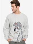 Our Universe Disney Lady and the Tramp Tramp Spaghetti Couples Crewneck - BoxLunch Exclusive, GREY, hi-res