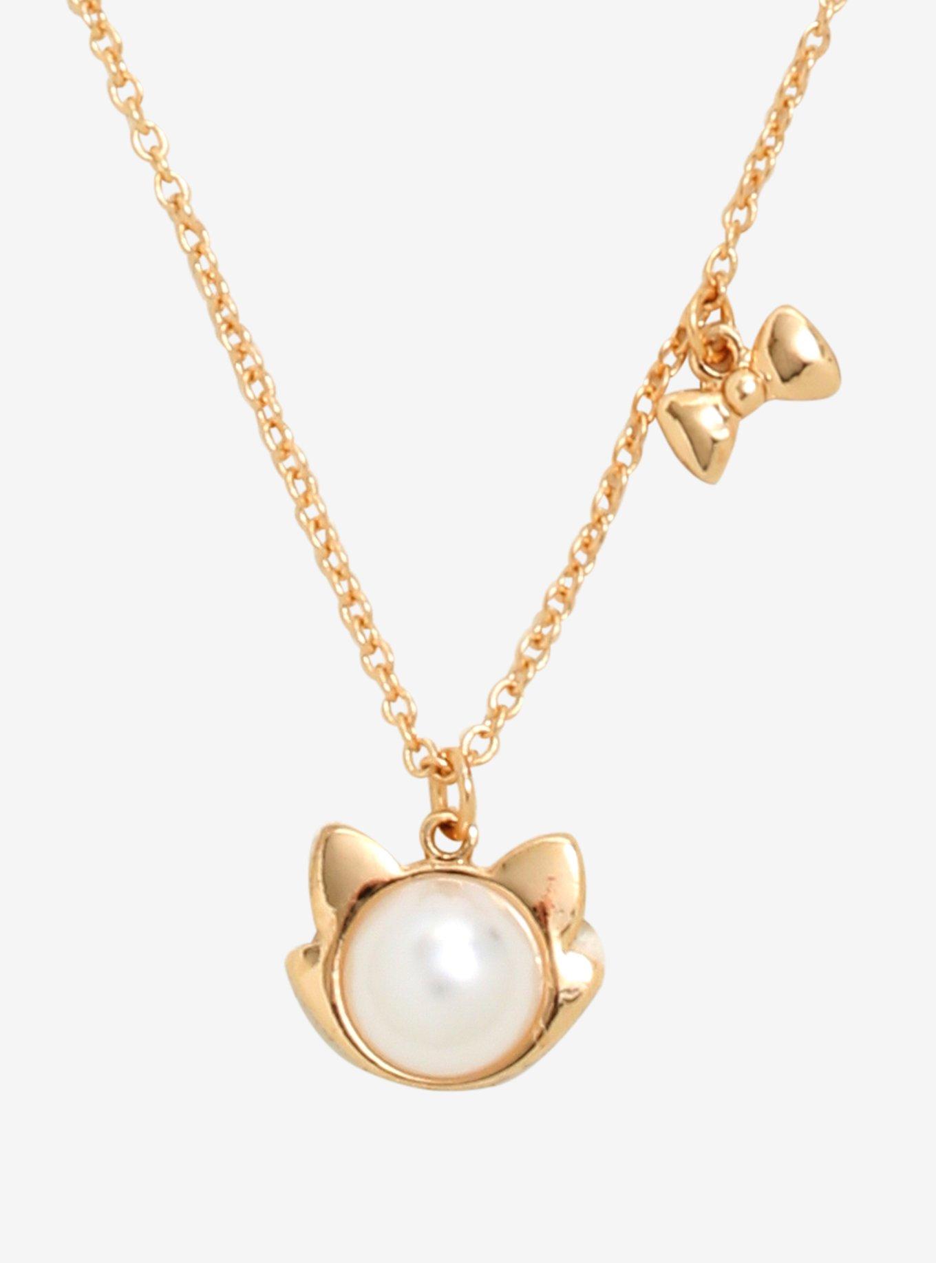 Disney The Aristocats Marie Pearl Dainty Necklace, , hi-res