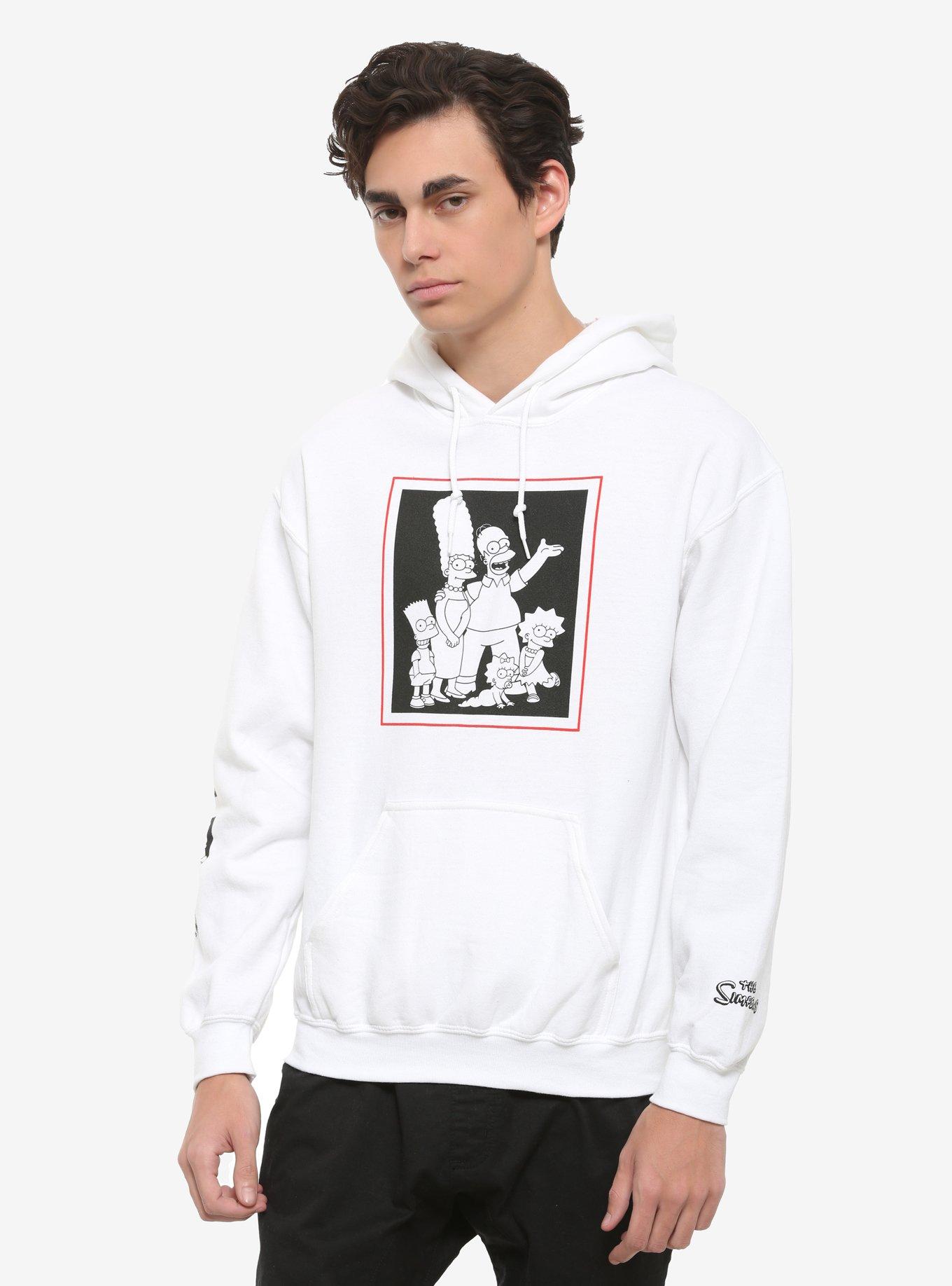 The Simpsons Black & White Family Portrait Hoodie, MULTI, hi-res
