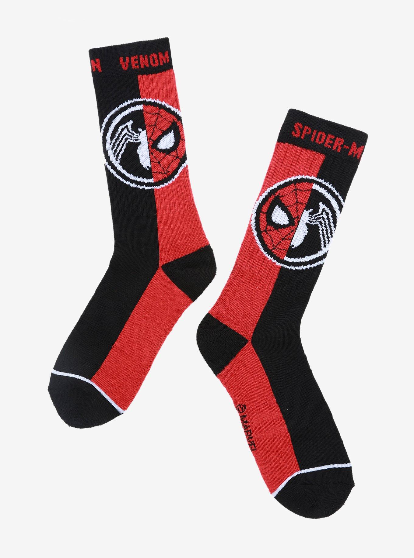 Marvel Spider-Man Venom Split Crew Socks, , hi-res