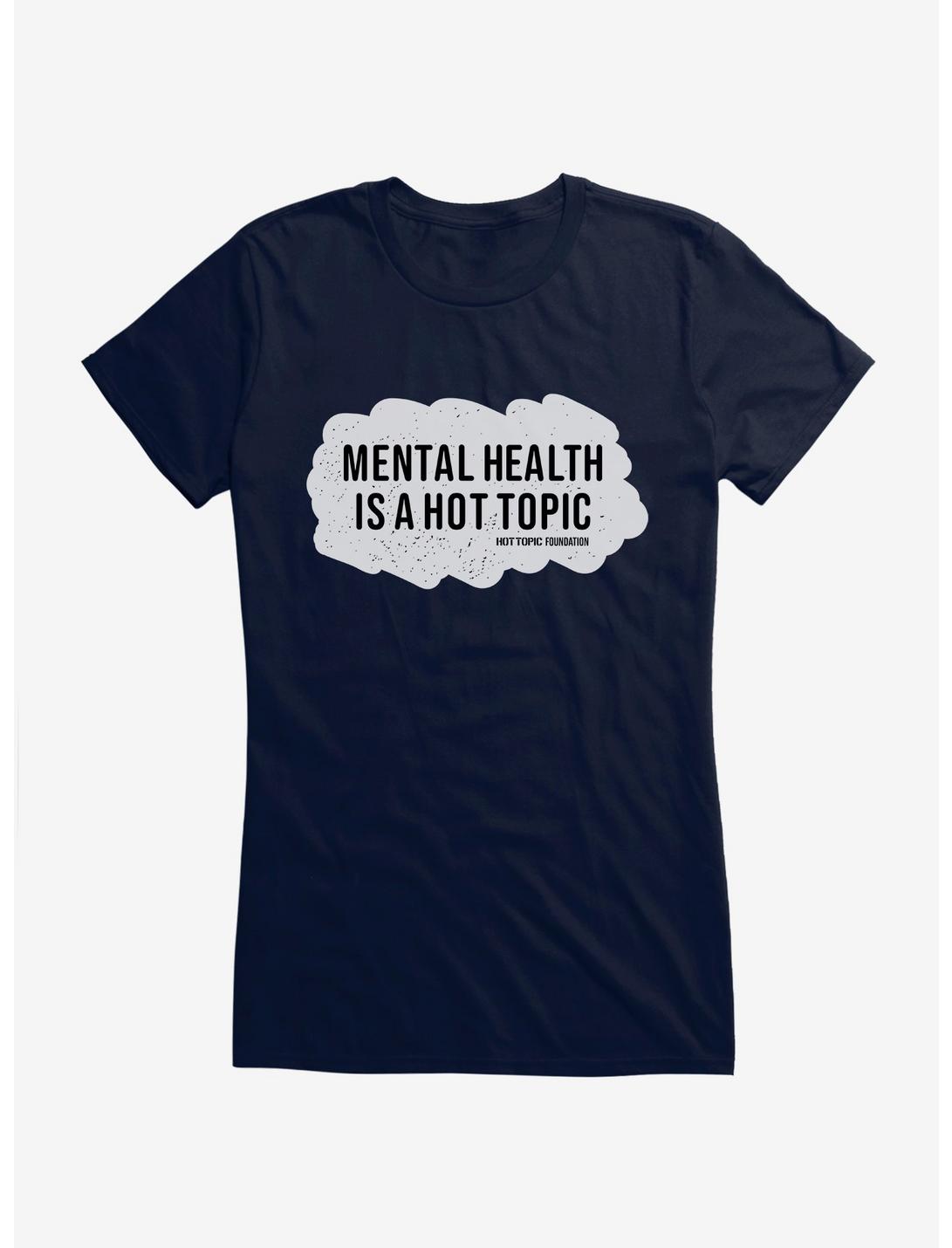 Hot Topic Foundation Mental Health Is A Hot Topic Girls T-Shirt, NAVY, hi-res
