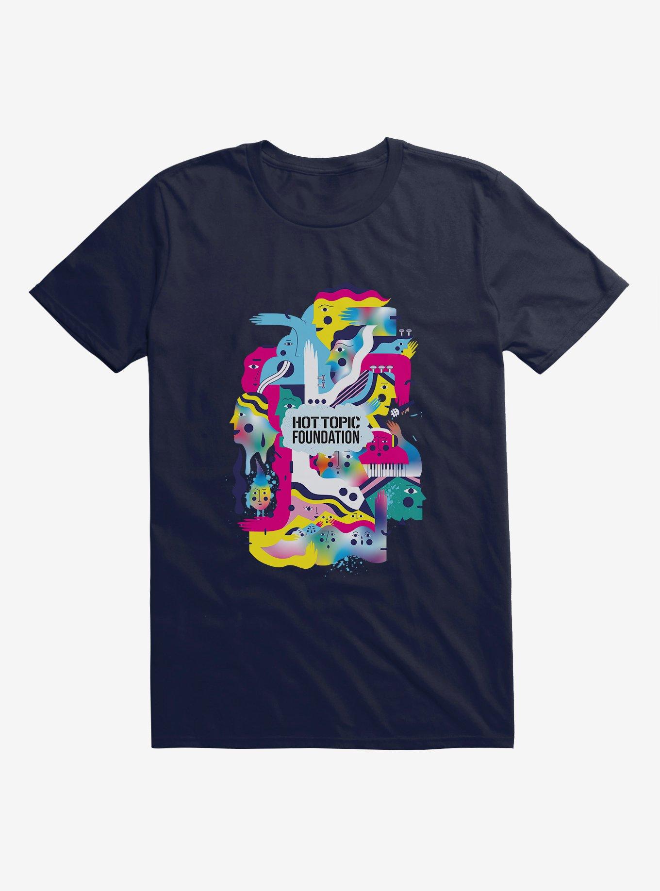 Hot Topic Foundation Mural Blue Logo T-Shirt, , hi-res