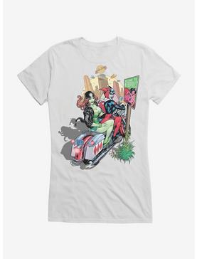 DC Comics Batman Harley Quinn Poison Ivy Motorcycle Girls T-Shirt, WHITE, hi-res