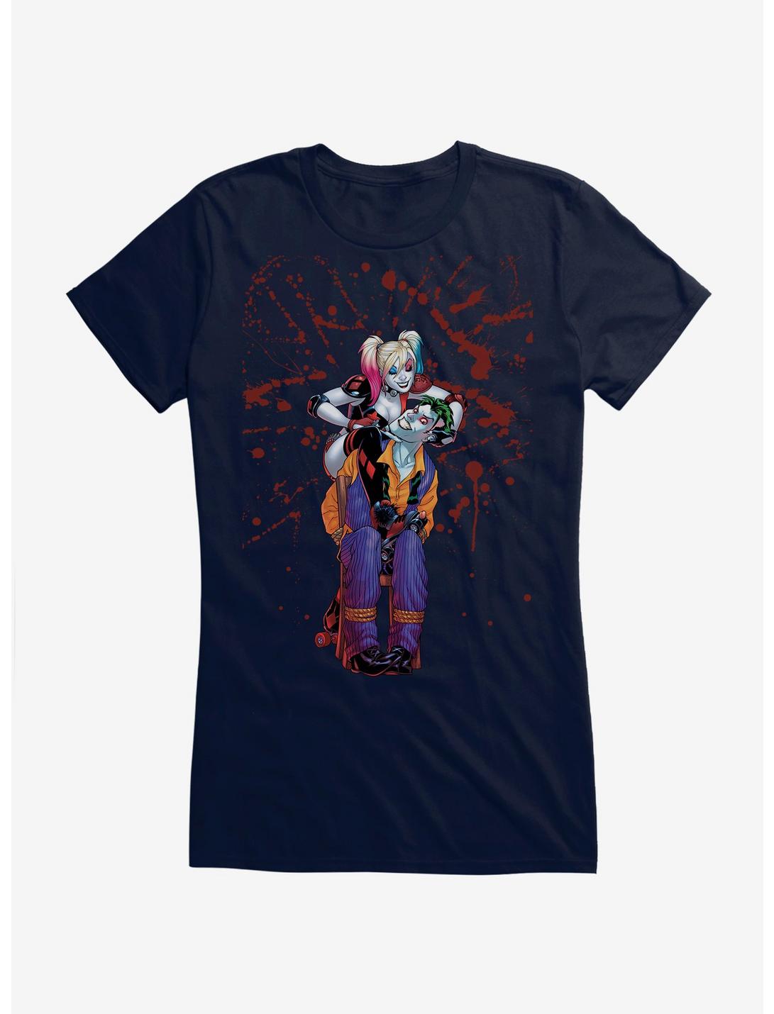 DC Comics Batman Harley Quinn The Joker Splatter Girls T-Shirt, , hi-res
