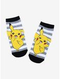 Pokemon Fuzzy Pikachu Stripe No-Show Socks, , hi-res