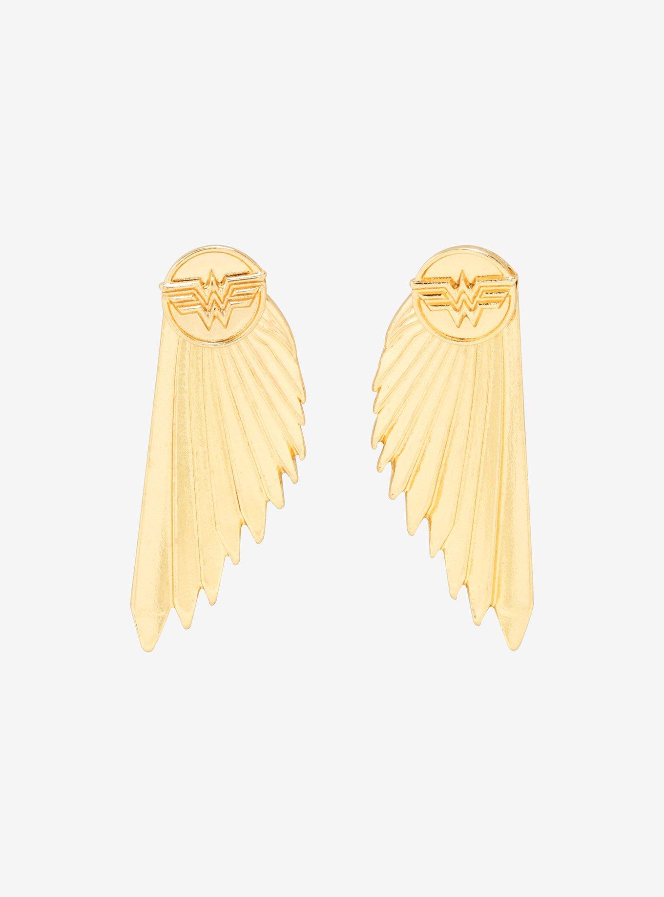 DC Comics Wonder Woman 1984 Gold Armor Wings Earrings, , hi-res