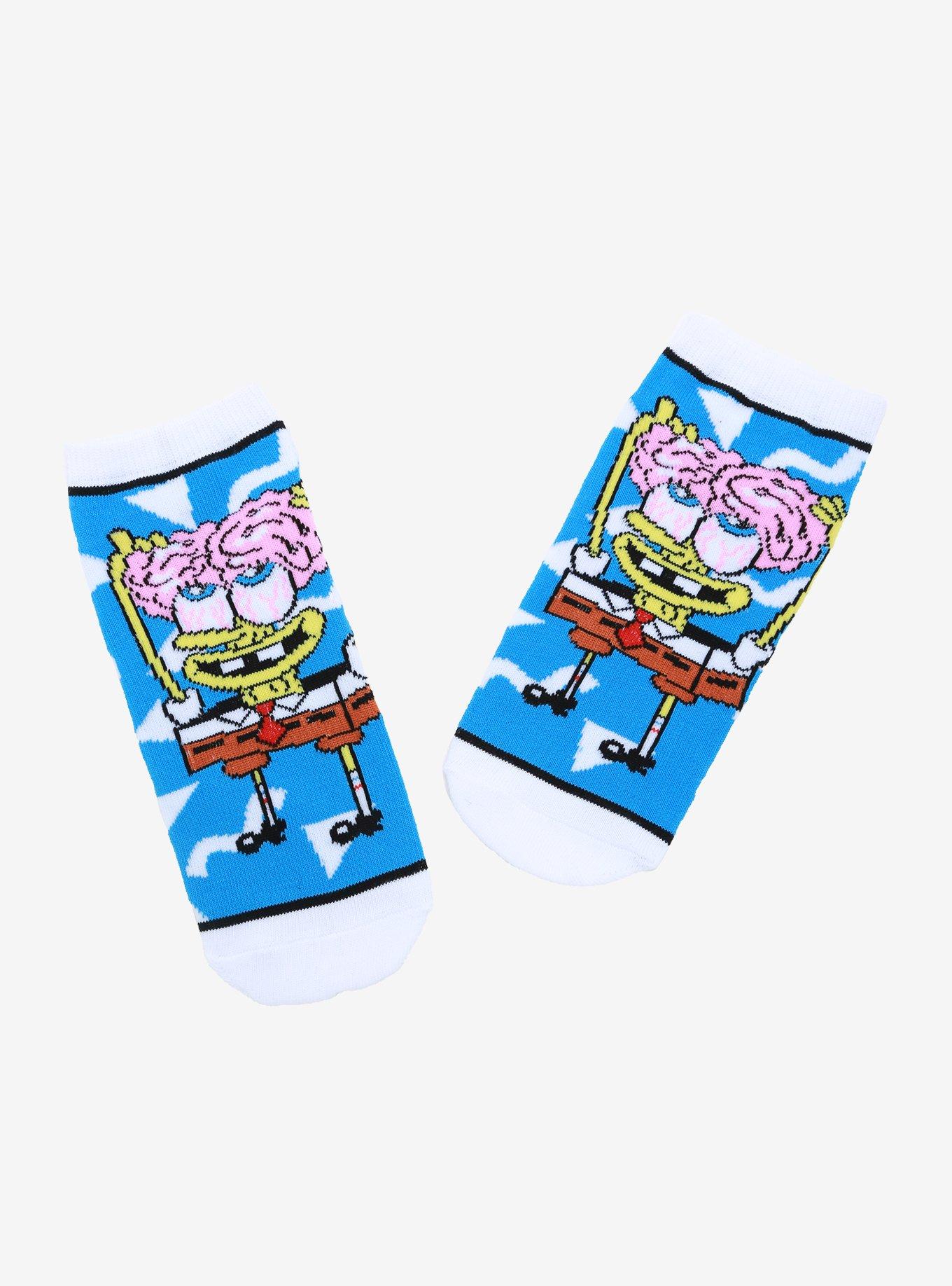 SpongeBob SquarePants Brain No-Show Socks, , hi-res
