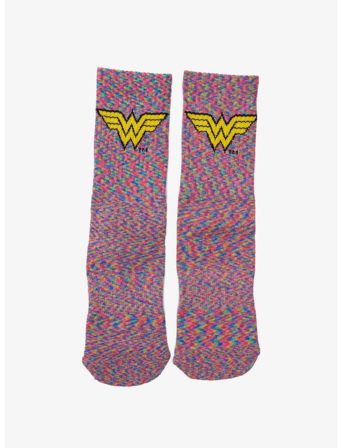 DC Comics Wonder Woman 1984 Rainbow Marled Crew Socks, , hi-res