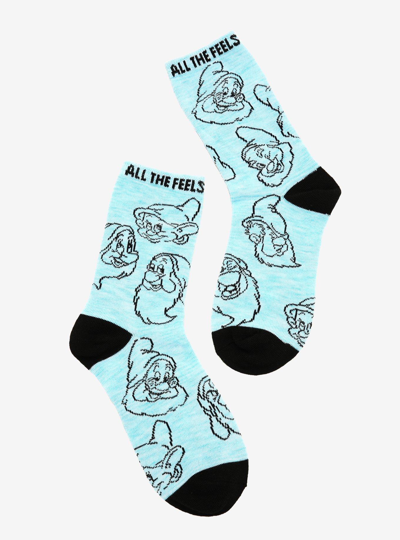 Disney Snow White And The Seven Dwarfs All The Feels Crew Socks, , hi-res