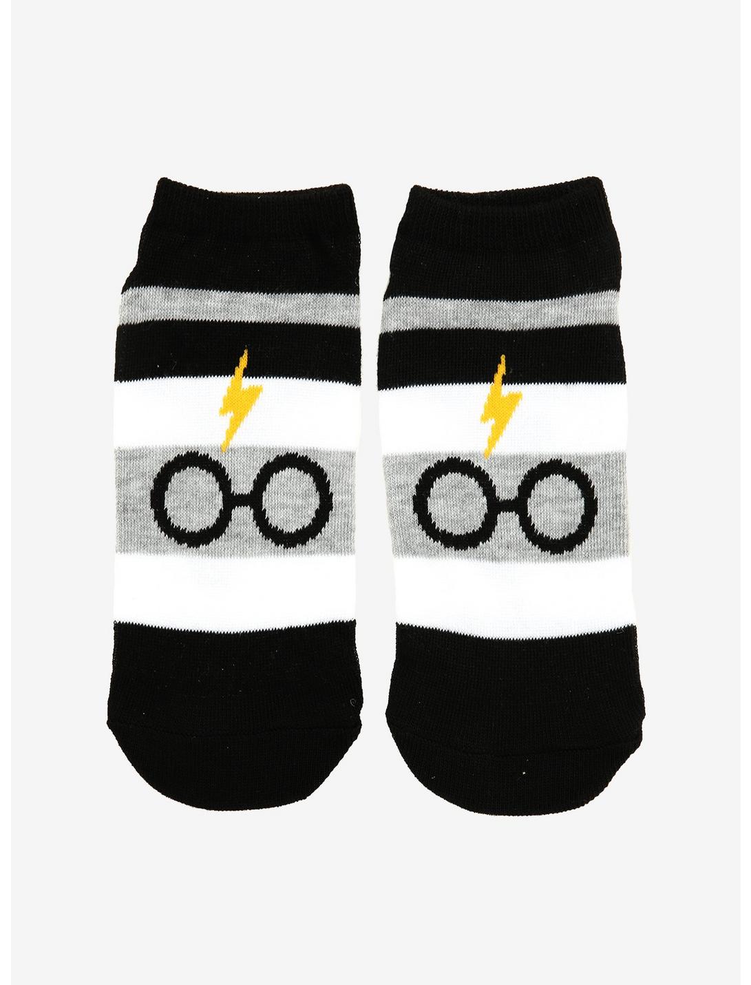 Harry Potter Glasses Stripe No-Show Socks, , hi-res