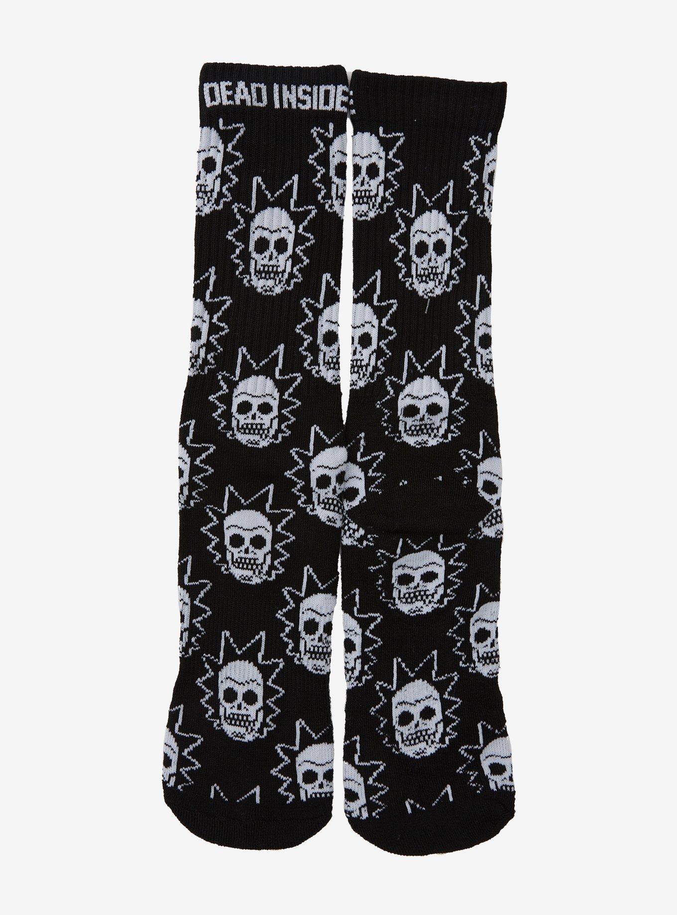 Rick And Morty Skeleton Rick Dead Inside Crew Socks, , hi-res