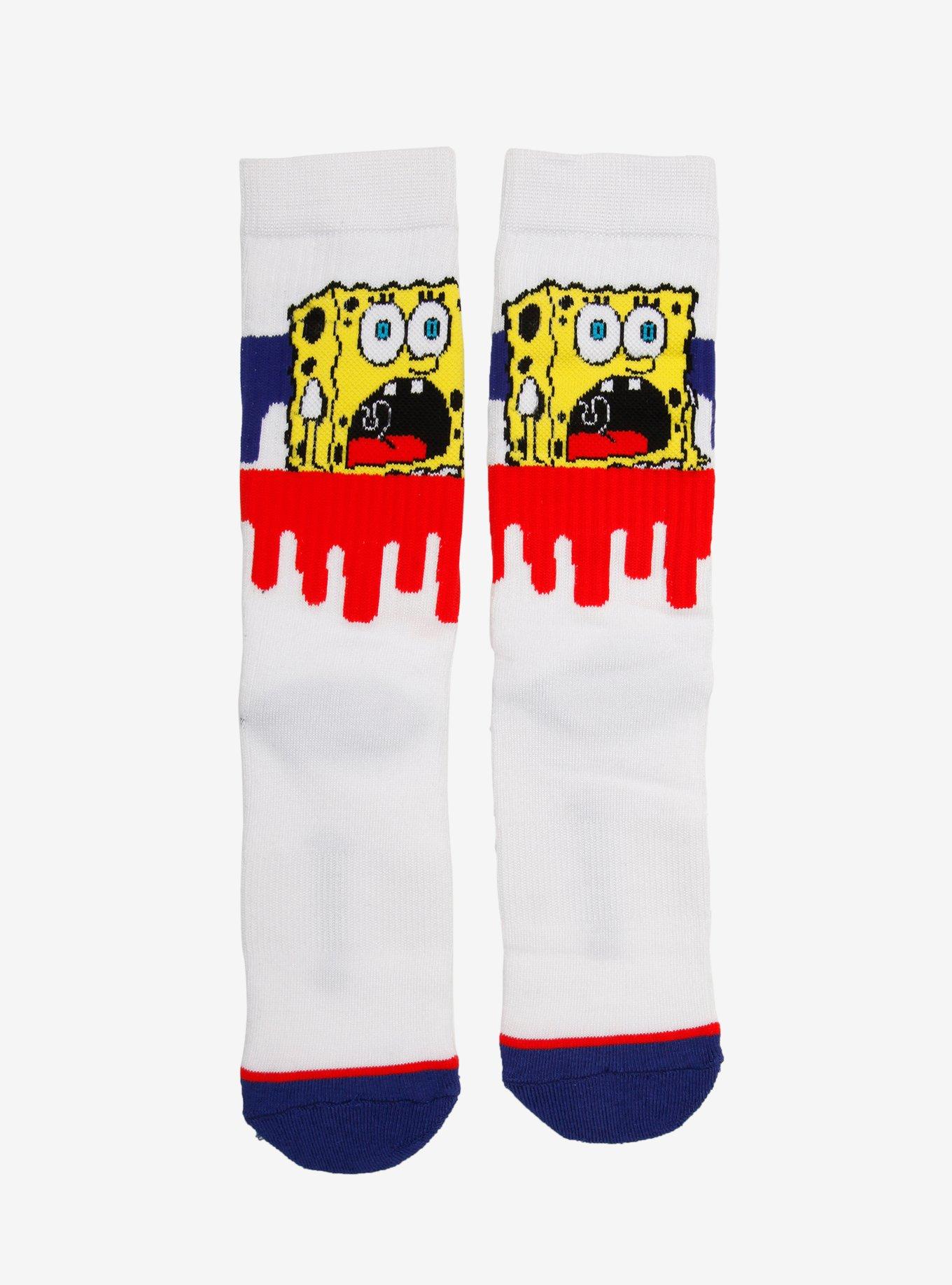 SpongeBob SquarePants Scream Drip Crew Socks, , hi-res