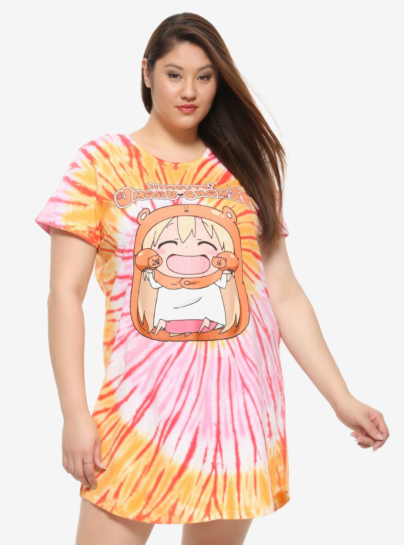 Himouto! Umaru-Chan Pink & Orange Tie-Dye T-Shirt Dress Plus Size | Hot  Topic