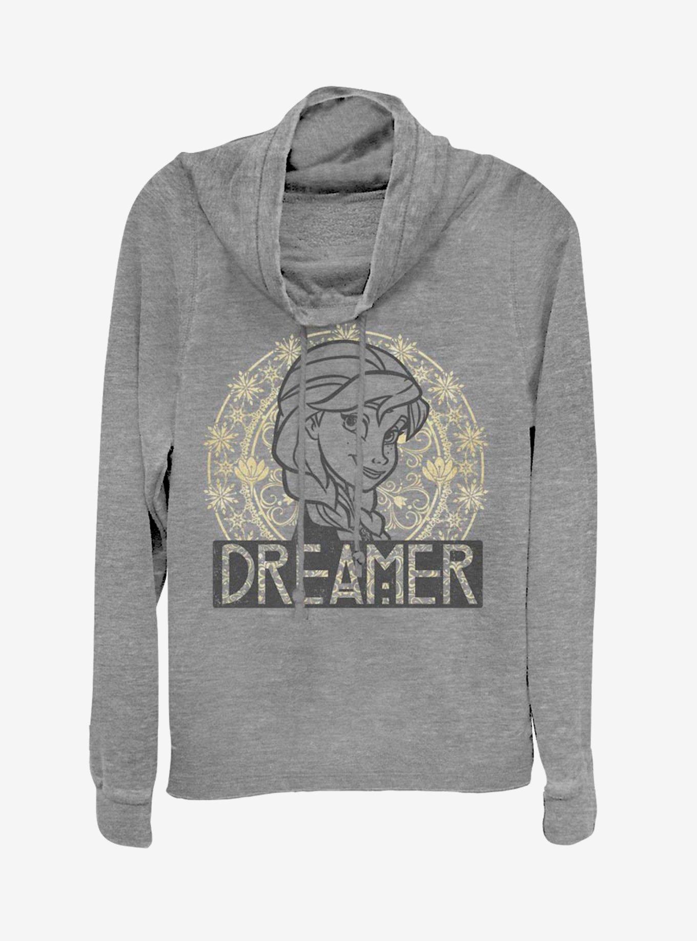 Disney Frozen Dreaming Anna Cowl Neck Long-Sleeve Girls Top, GRAY HTR, hi-res