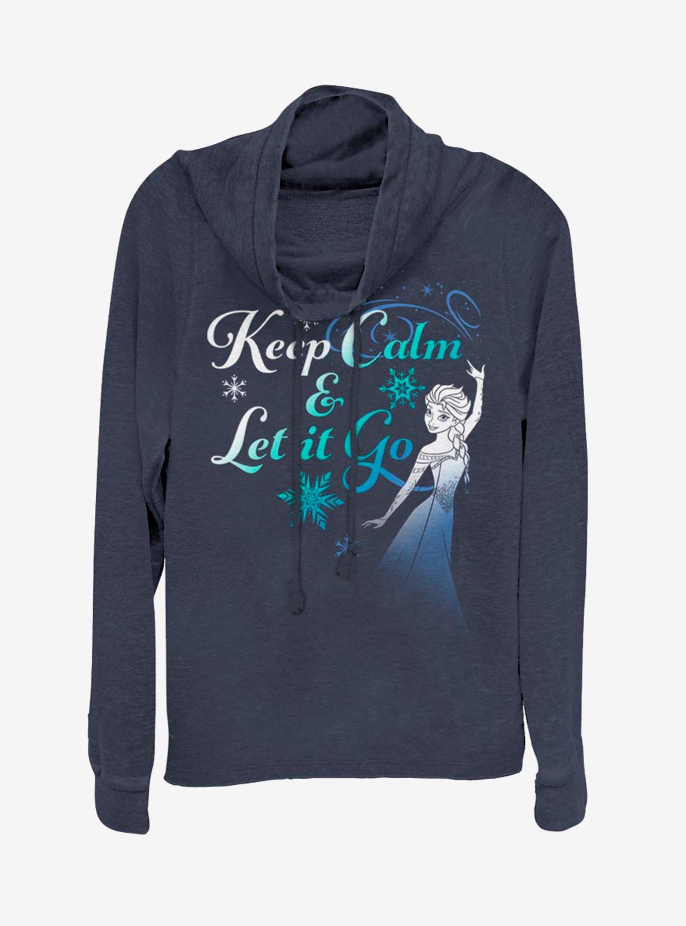 Disney Frozen Let It Go Cowl Neck Long-Sleeve Girls Top, , hi-res