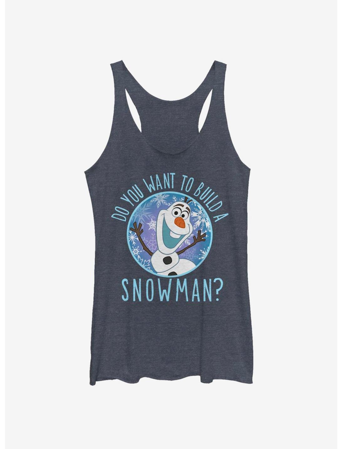 Disney Frozen Build A Snowman Girls Tank, NAVY HTR, hi-res