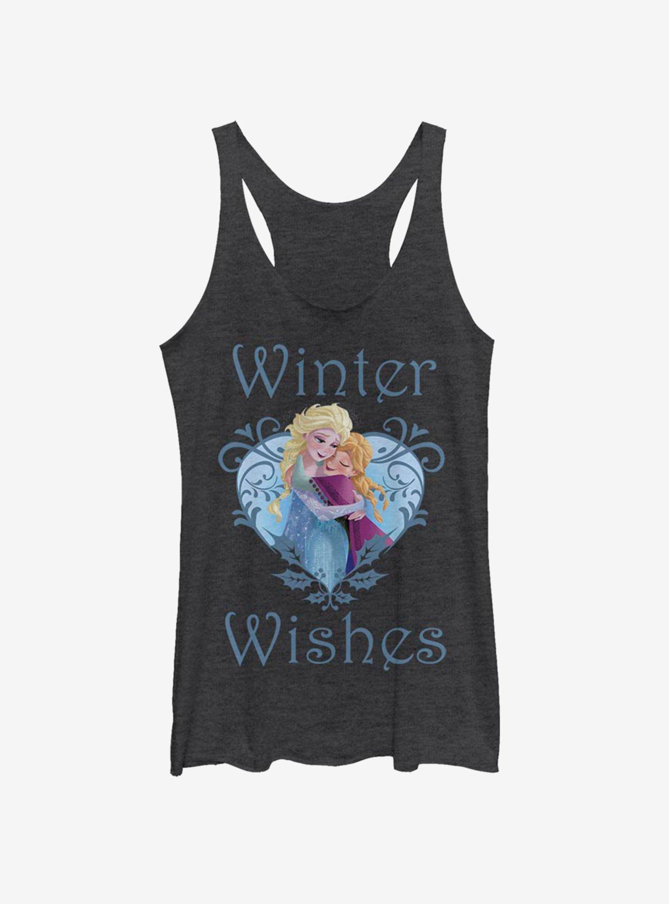 Disney Frozen Winter Wishes Girls Tank, BLK HTR, hi-res