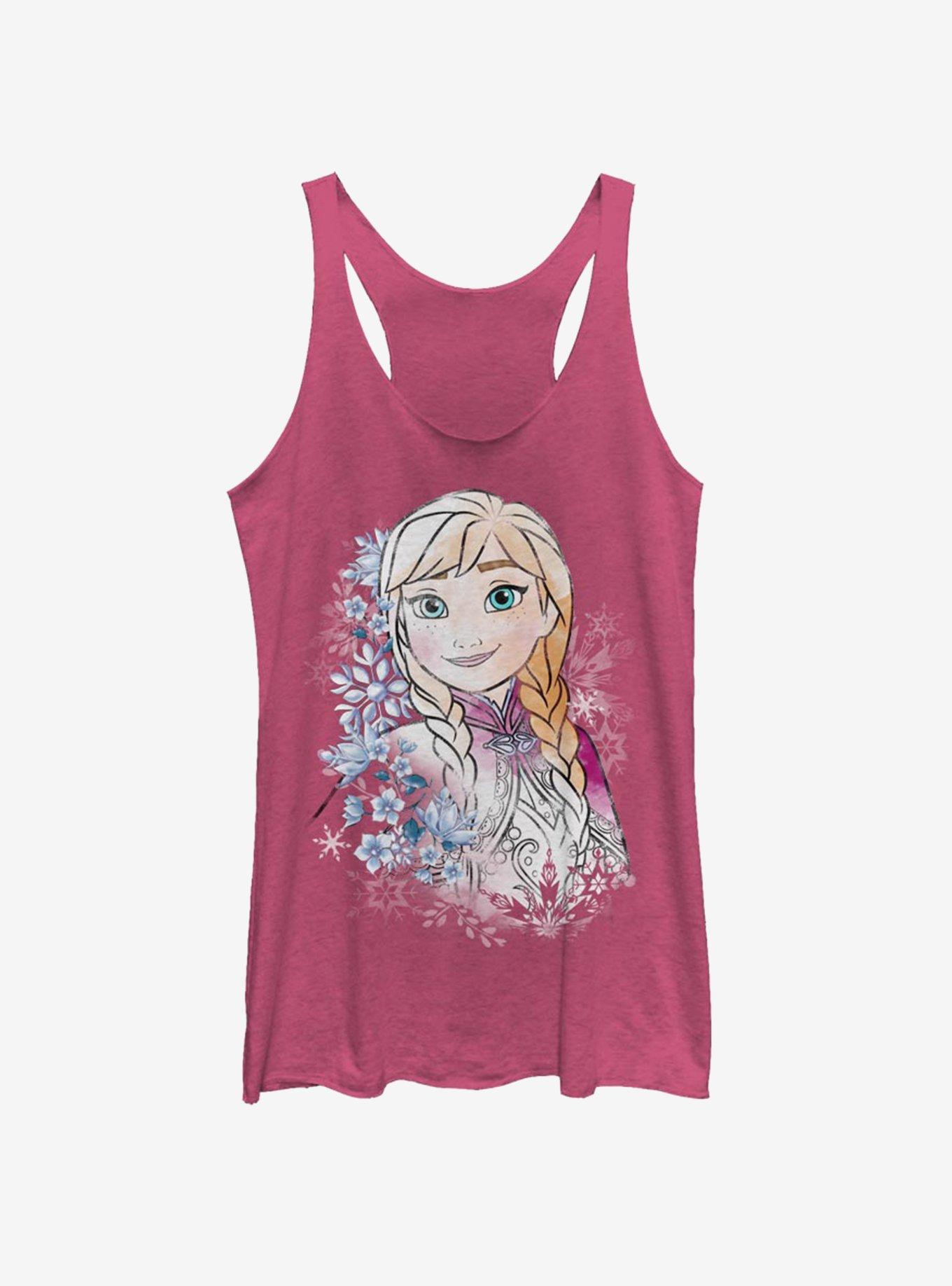 Disney Frozen Anna Flowers Girls Tank, PINK HTR, hi-res