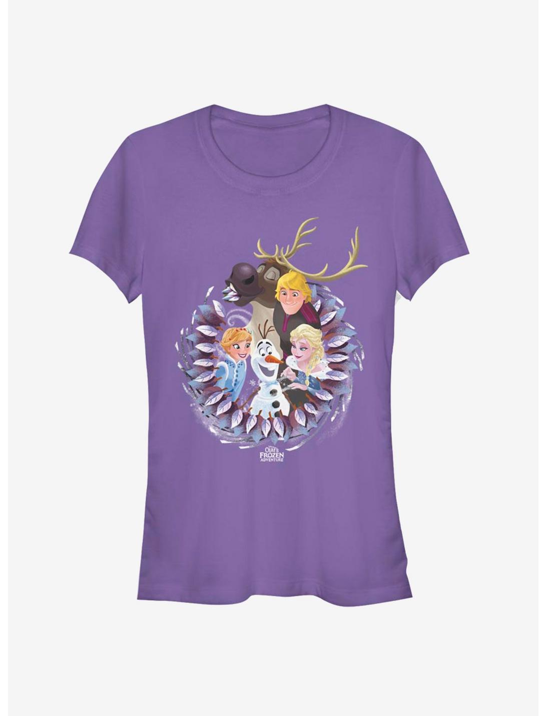Disney Frozen Wreath Group Girls T-Shirt, PURPLE, hi-res