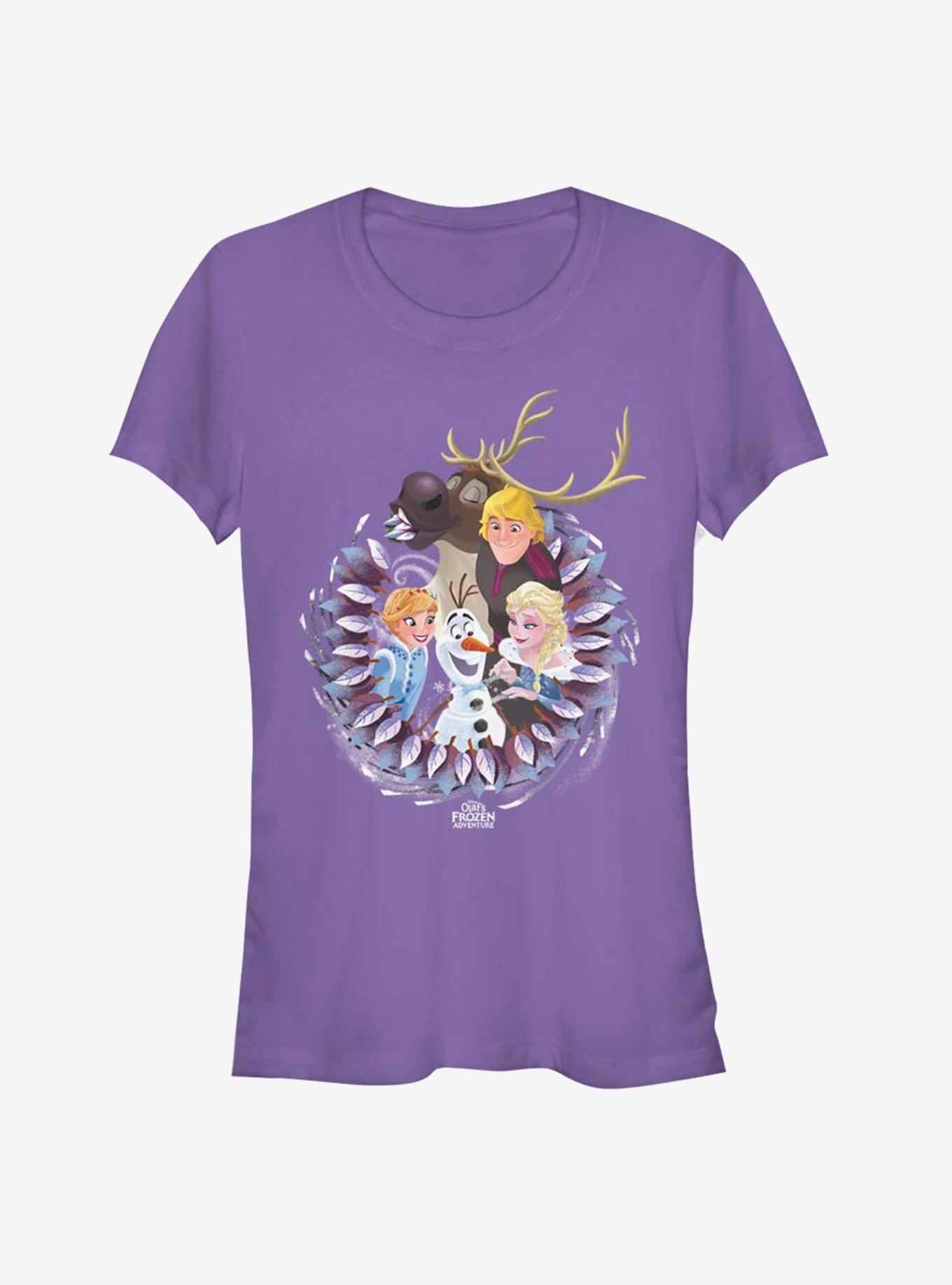 Disney Frozen Wreath Group Girls T-Shirt, PURPLE, hi-res