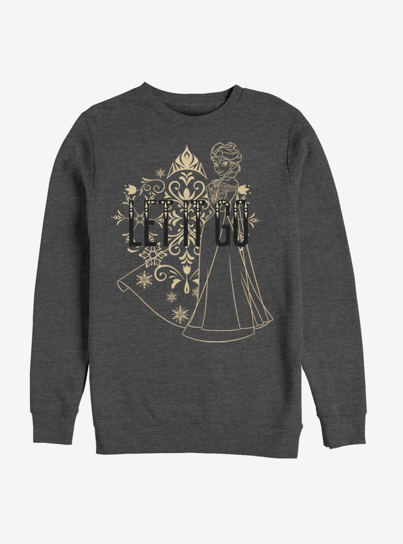 Disney Frozen Let IT Go Sweatshirt, CHAR HTR, hi-res