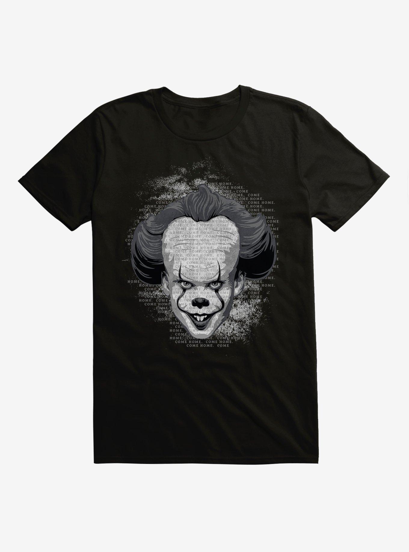 IT Chapter Two Pennywise Come Home Script Grayscale T-Shirt, BLACK, hi-res