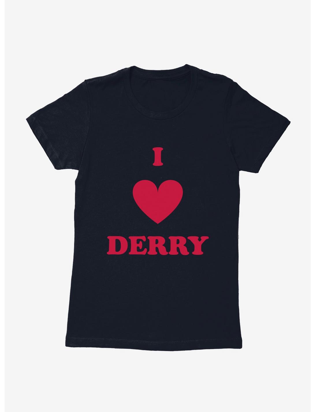 IT Chapter Two I Heart Derry Script Stack Womens T-Shirt, MIDNIGHT NAVY, hi-res
