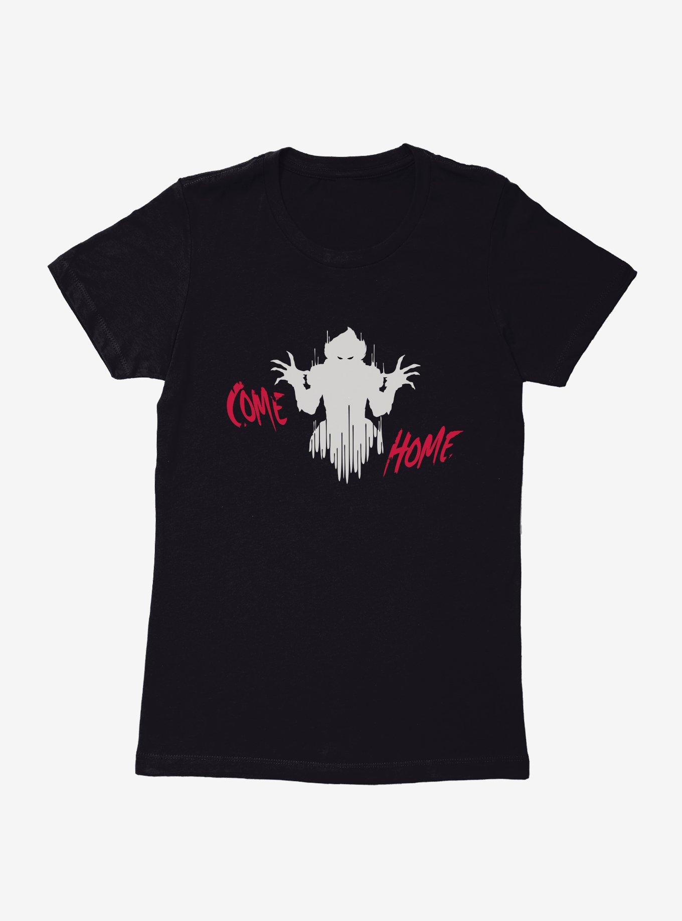 IT Chapter Two Pennywise Shadow Come Home Red Script Womens T-Shirt, BLACK, hi-res