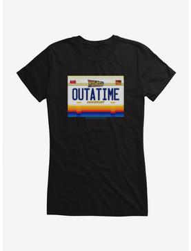 Back To The Future Out A Time License Plate Girls T-Shirt, BLACK, hi-res